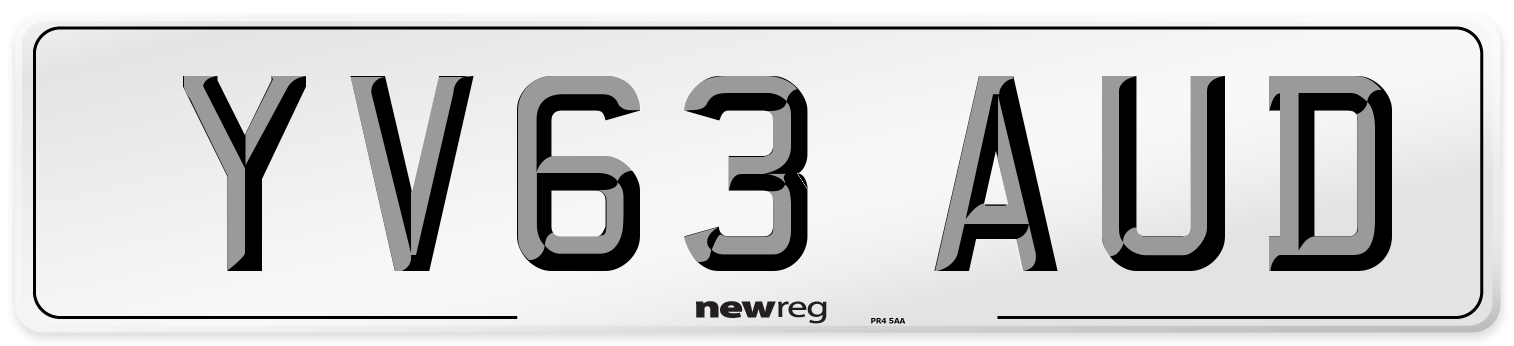 YV63 AUD Number Plate from New Reg